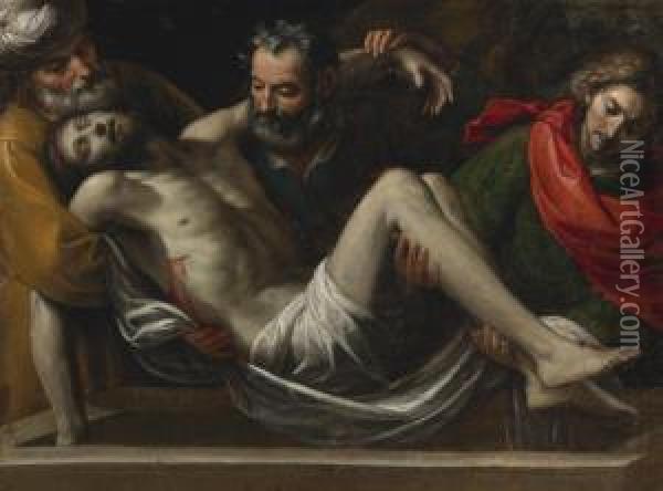 The Entombment Of Christ Oil Painting - Giuseppe Vermiglio