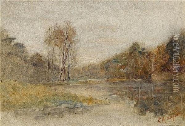 Uferlandschaft Oil Painting - Louis-Auguste Auguin