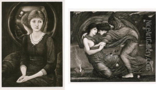 Portrait Of Magaret/ Cupid And Psyche Oil Painting - Sir Edward Coley Burne-Jones