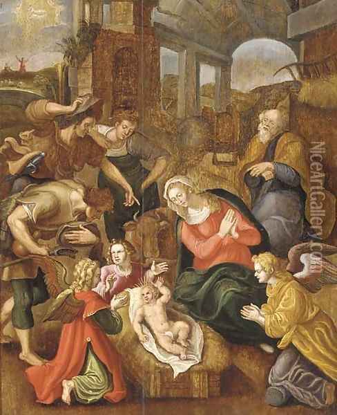 The Adoration of the Shepherds Oil Painting - Jan de Beer