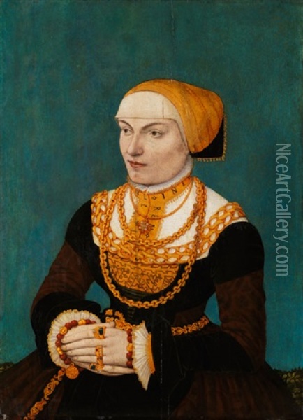 Portrait Einer Jungen Frau Oil Painting - Conrad (von Creuznach) Faber