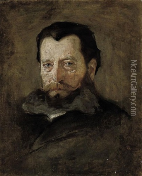 Portrait Of Count Erno Zichy Oil Painting - Philip Alexius De Laszlo
