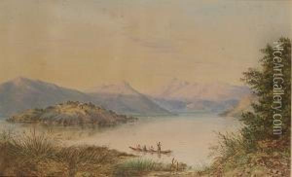 Lake Wakatipu, New Zealand Oil Painting - Charles Decimus Barraud