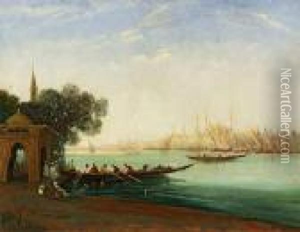 Embarquement A Constantinople. Oil Painting - Vincent Manago