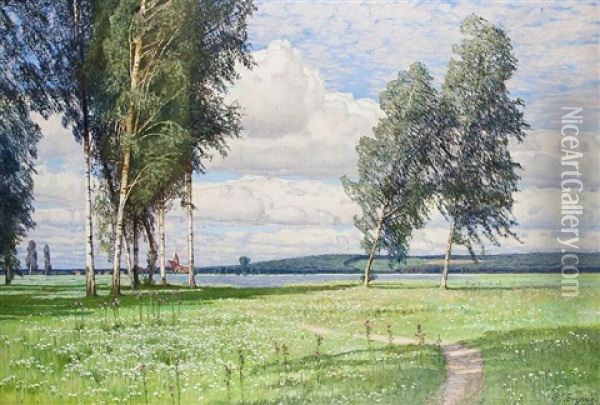 Norddeutsche Landschaft Oil Painting - Paul Vorgang