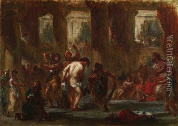 La Flagellation Oil Painting - Eugene Delacroix