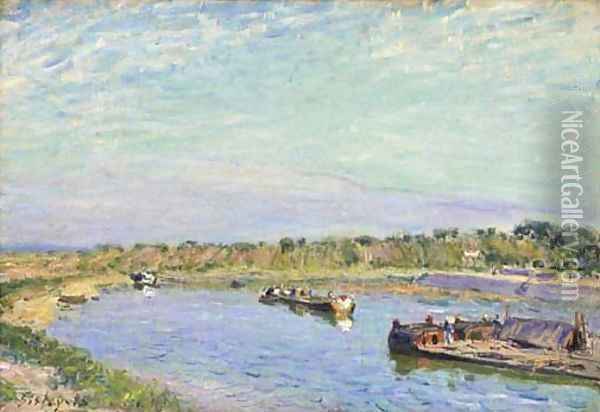 Le Port de Saint Mammes, le matin Oil Painting - Alfred Sisley