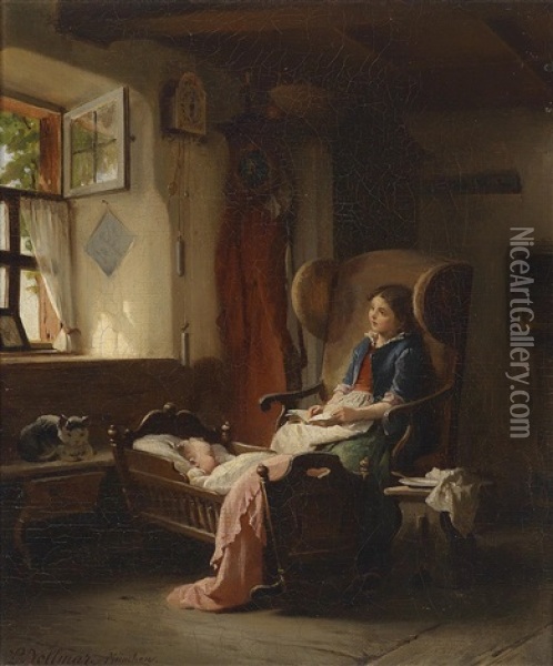 Gut Bewachter Schlaf Oil Painting - Ludwig Vollmar