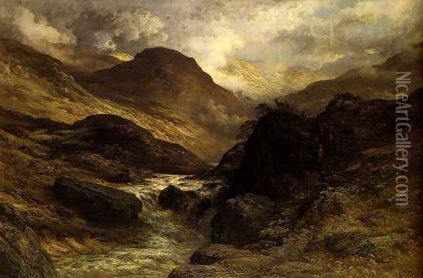 Gorge In The Mountains Oil Painting - Gustave Dore