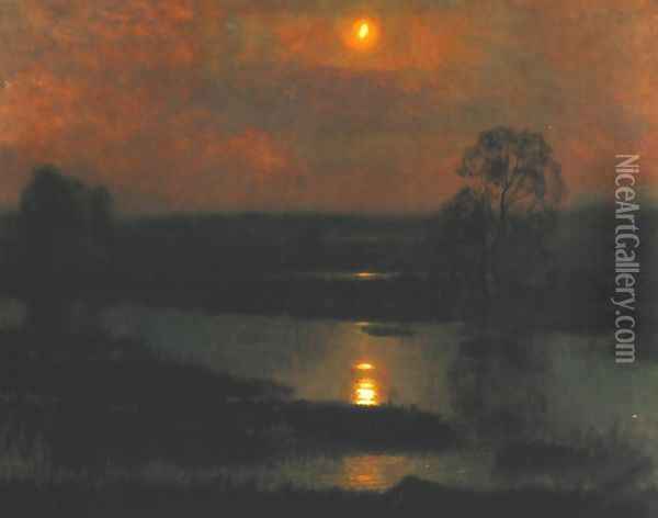 Moonlit Night Oil Painting - Stefan Popowski