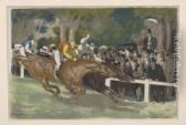 Un Canter Oil Painting - Louis Anquetin