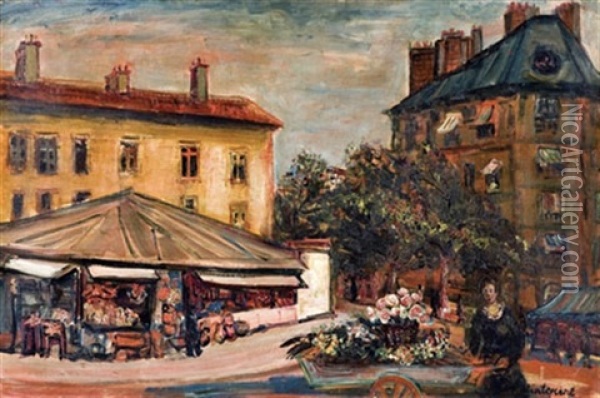 Paris - Street Scene Oil Painting - Abraham Mintchine