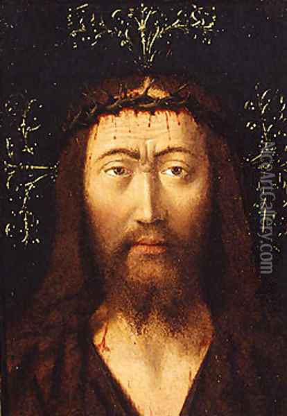 Head of Christ ca 1445 Oil Painting - Petrus Christus