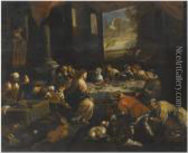 The Wedding At Cana Oil Painting - Leandro Bassano