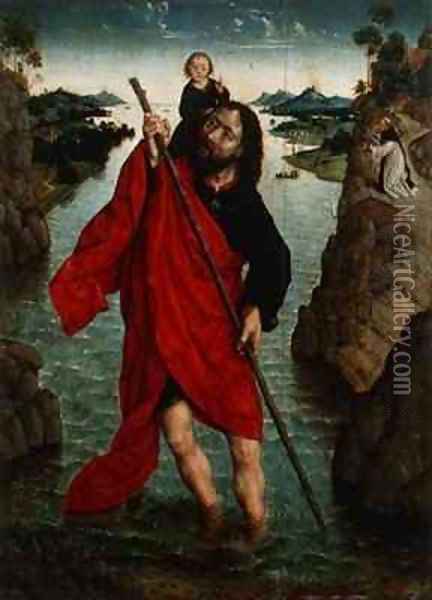 St. Christopher Oil Painting - Aelbrecht Bouts