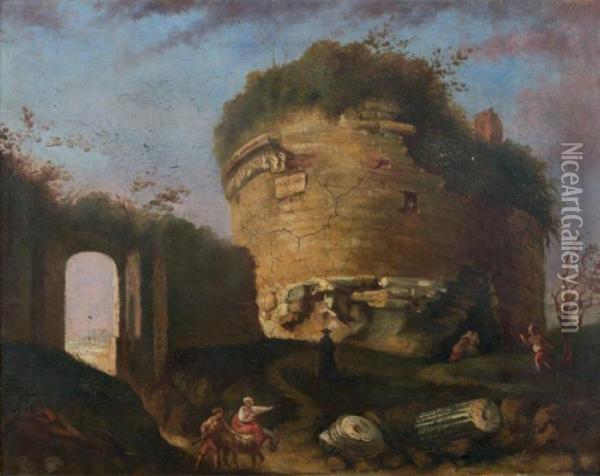 Tombeau De Caecilia Metella Oil Painting - Nicolaes Berchem