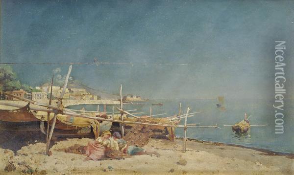 Golfo Di Napoli Oil Painting - Giuseppe Cosenza