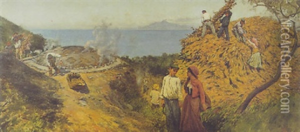 Lime Kiln, Capri Oil Painting - Charles Caryl Coleman
