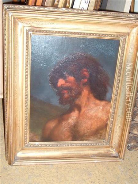 Head Study Of A Man Oil Painting - Thomas Eyre Macklin