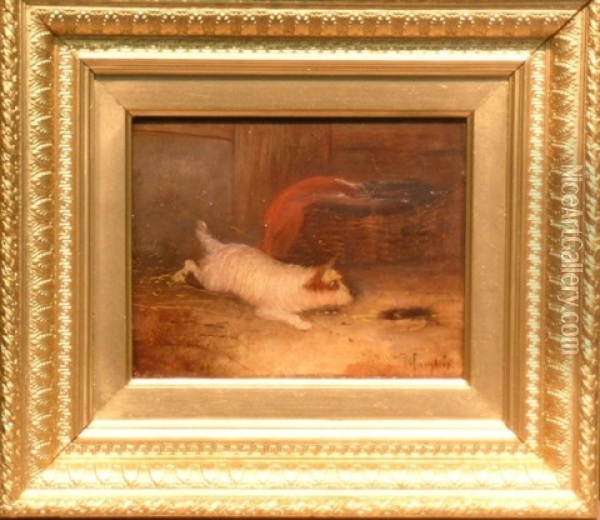 Terrier-rutting Oil Painting - J. Langlois