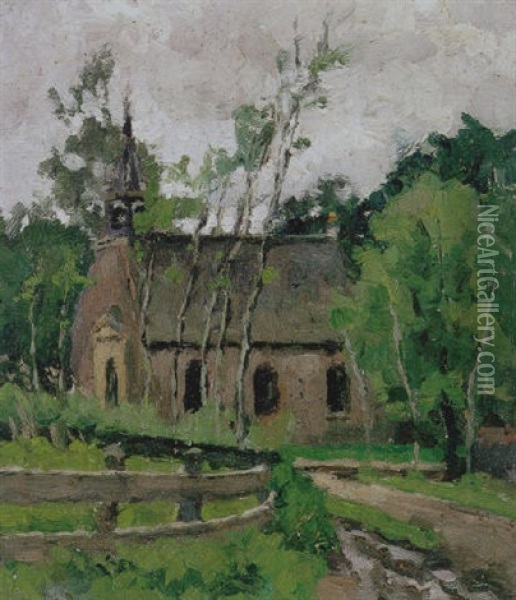 Een Kerkje Aan Een Landweg Oil Painting - Alexander Gerhard Anton van Rappard