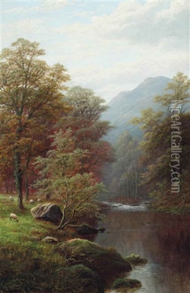 On The Rothay, Westmoreland Oil Painting - William Mellor