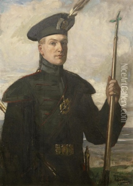 Sir Patrick Ford In The Uniform Of A Royal Archer Oil Painting - John Lavery