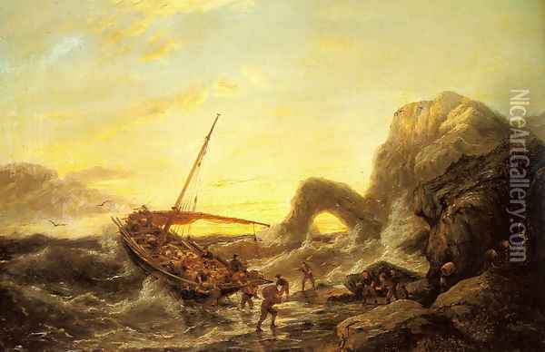 The Shipwreck Oil Painting - Pieter Christian Dommerson