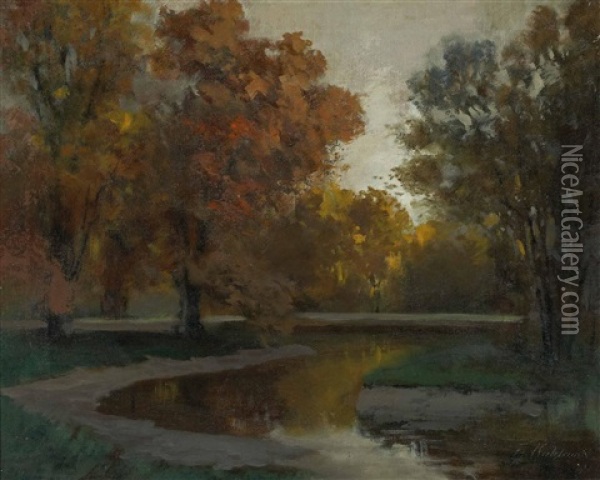 Herbstlandschaft Oil Painting - Franz Kulstrunk