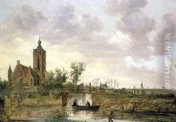 Hofstede Arnestein with Middelburg in the Distance Oil Painting - Jan van Goyen