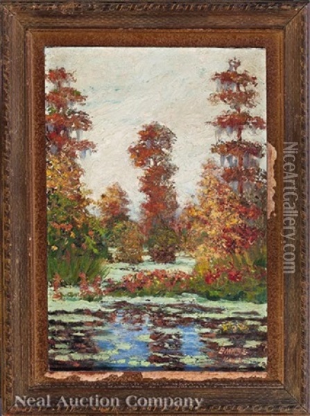 Bayou Sauvage In The Fall On The Old Spanish Trails Oil Painting - Peter Joseph Lawrence Mars