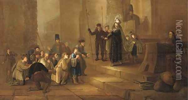 Joseph accusing Benjamin Oil Painting - Gerrit de Wet