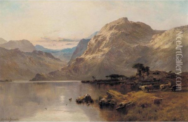 Crafnant, North Wales Oil Painting - Alfred de Breanski