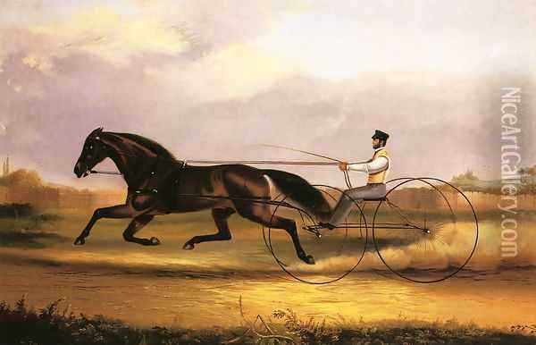 A Fast Trotter Oil Painting - Thomas Kirby Van Zandt
