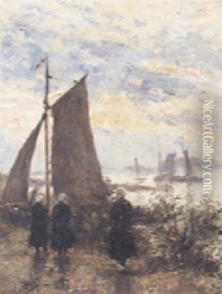 The Fisherman's Return Oil Painting - Jean-Henri Luyten