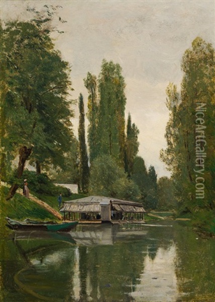 View Of The Prater (fischerhaufen) Oil Painting - Emil Jacob Schindler
