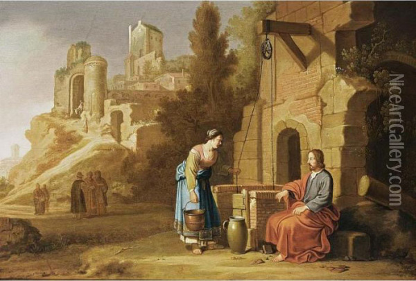 Christ And The Woman Of Samaria Oil Painting - Claes Cornelisz Moeyaert