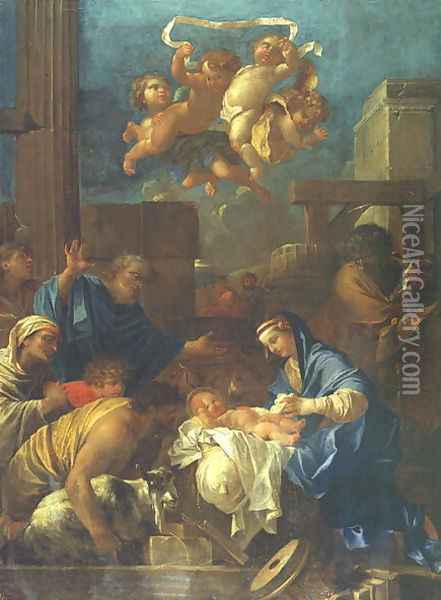 The Adoration of the Shepherds Oil Painting - Sebastien Bourdon