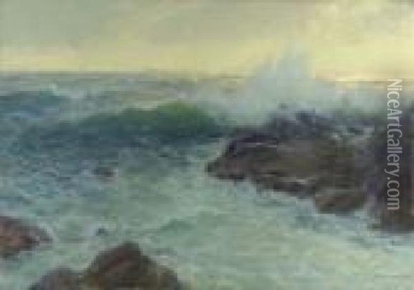 Crashing Surf Oil Painting - Lionel Walden
