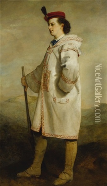 Portrait Of Prince Paul Demidoff Oil Painting - Louis Gustave Ricard
