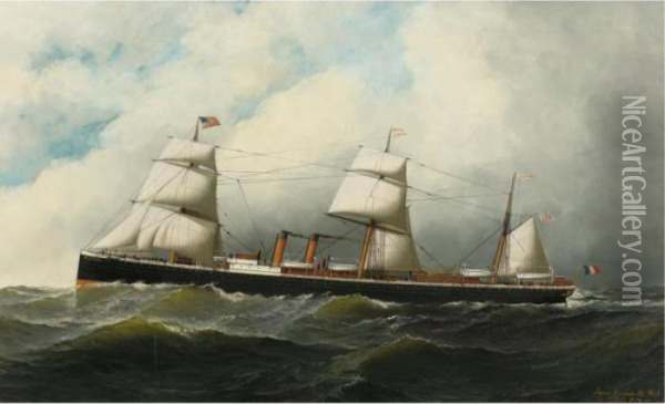 The Ship Canada Oil Painting - Antonio Nicolo Gasparo Jacobsen