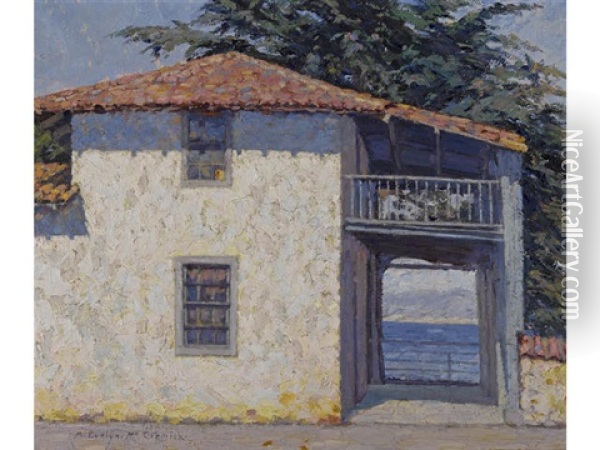 Custom House, Monterey Oil Painting - M. Evelyn McCormick