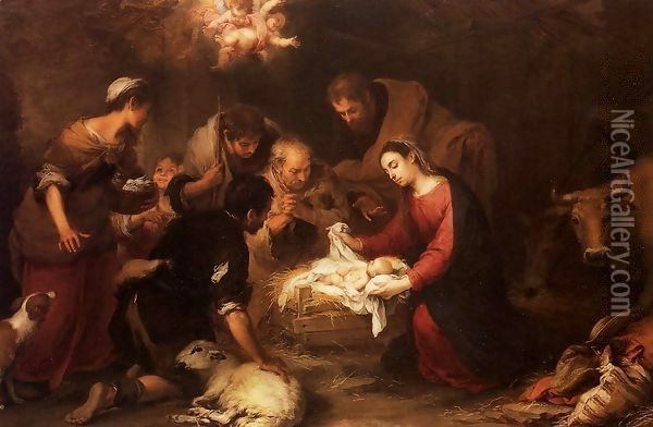 Adoration of the Shepherds 2 Oil Painting - Bartolome Esteban Murillo