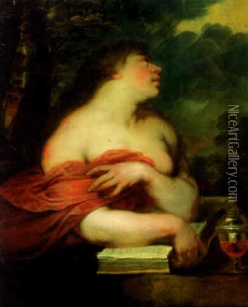 The Penitent Magdalen Oil Painting - Michael Willmann