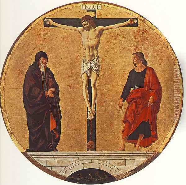 The Crucifixion (Griffoni Polyptych) 1473 Oil Painting - Francesco Del Cossa