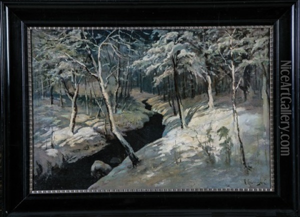 Winterlandschaft Oil Painting - Konstantin Yakovlevich Kryzhitsky