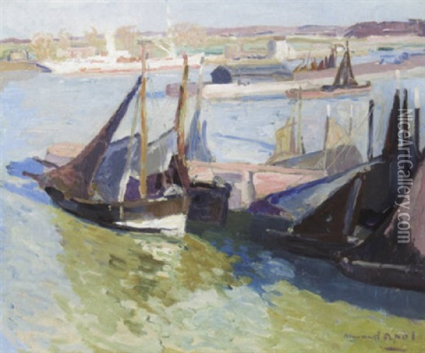 Boats Oil Painting - Armand Adrien Marie Apol