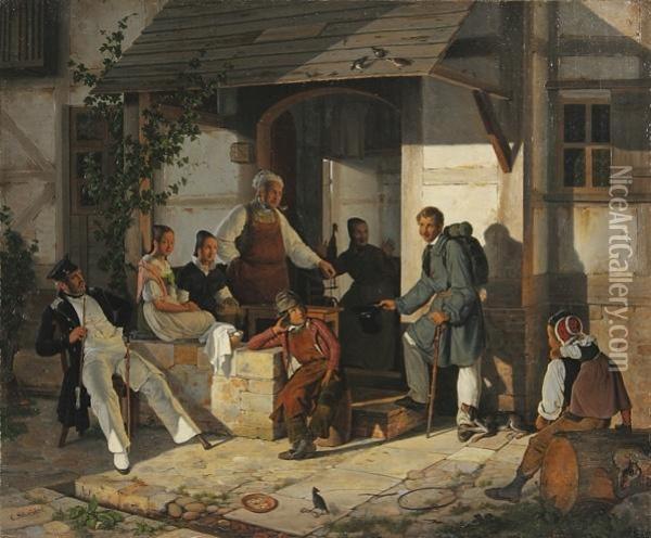 Das Wiedersehen Oil Painting - Carl Julius Hermann Schroder