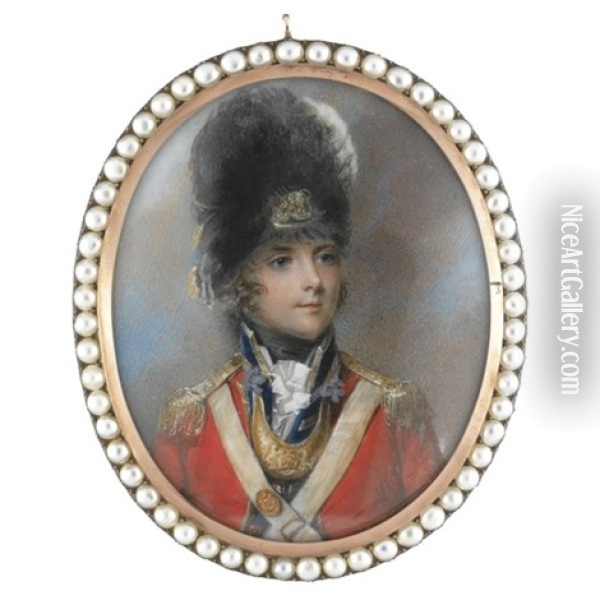 Portrait Of Lieutenant-colonel Thomas Grosvenor Wearing The Uniform Of The Grenadier Company Of The 3rd Foot Guards Oil Painting - Anne Mee