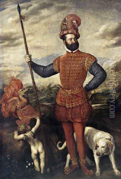 Portrait of a Military Commander 1550-55 Oil Painting - Tiziano Vecellio (Titian)